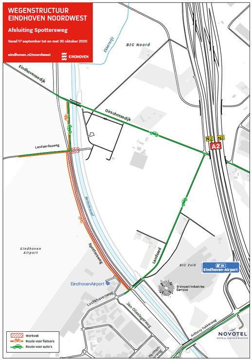 LR Wegenstructuur Eindhoven Noordwest Afsluiting Spottersweg 17sep 30okt 2020